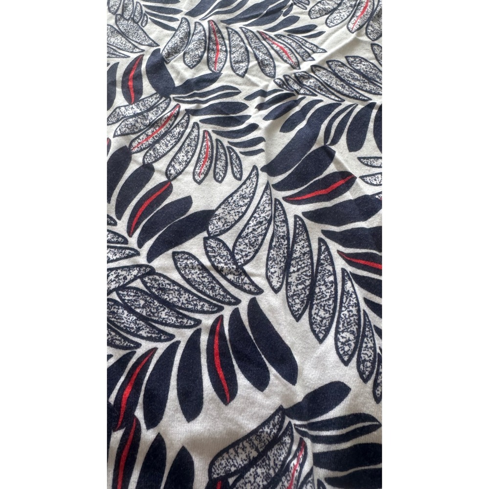 Tart Womens Tropical Leaf Print Scoop Neck Modal Tank Top White Navy Red S - Picture 5 of 5